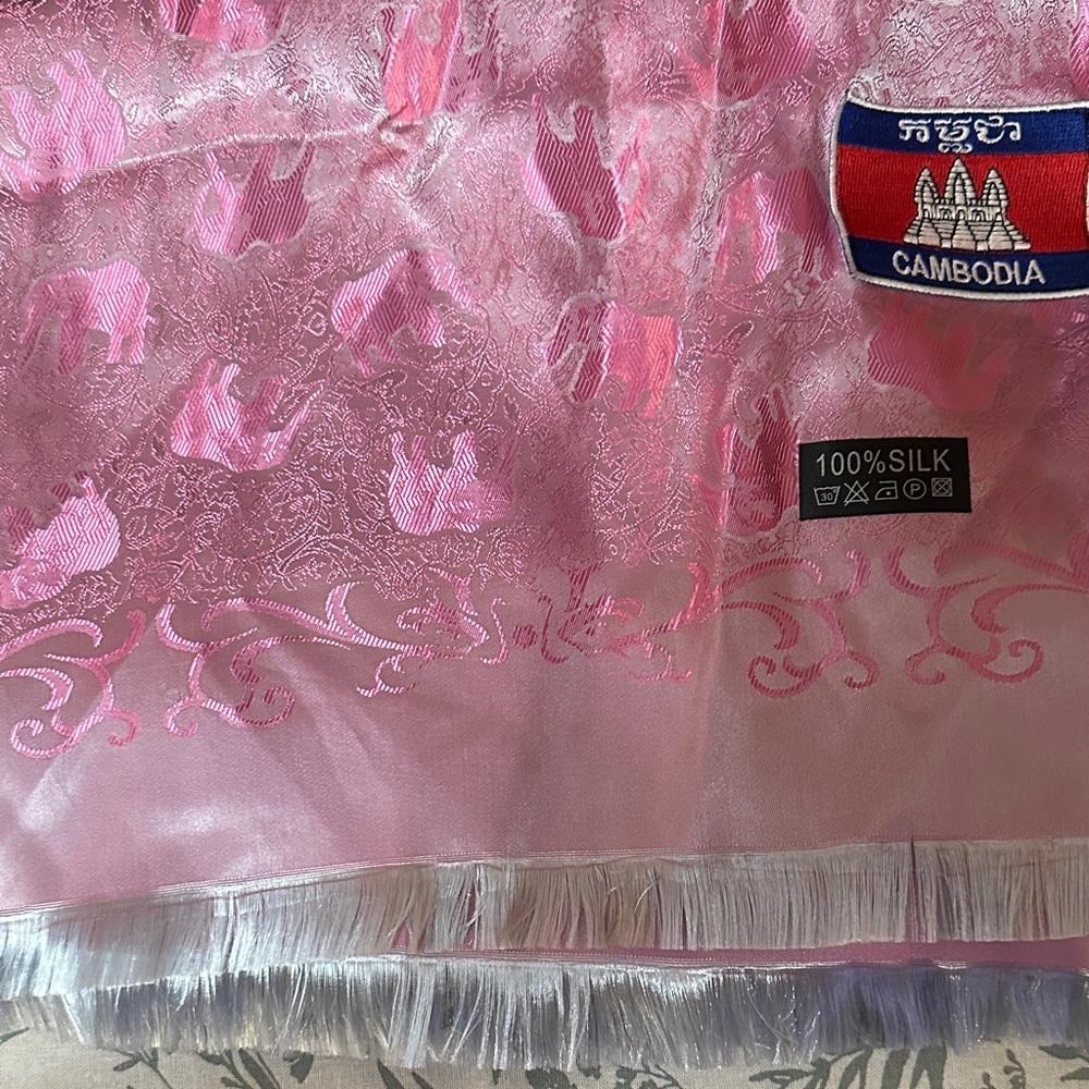 Elegant Pink Silk Scarf